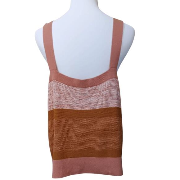 BANANA REPUBLIC Sweater Top Tank Cami XL Pink Straps Boho Festival Coquette Work - Picture 3 of 8